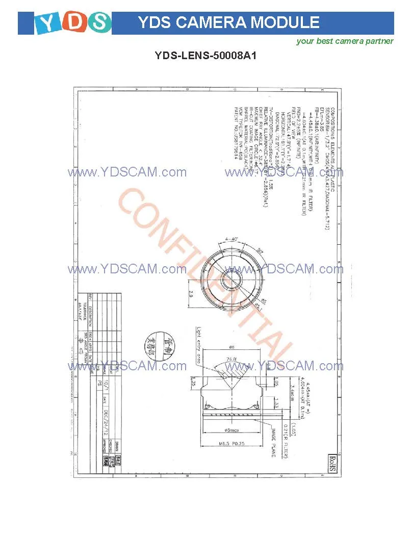 Yds-Ov8865-A898b V4.0 8MP Ov8865 Mipi Interface Auto Focus Camera Module