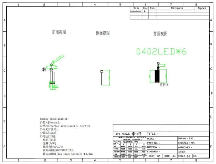 3.5mm Diameter 1MP /720p HD Endoscope Module Support Customized Production